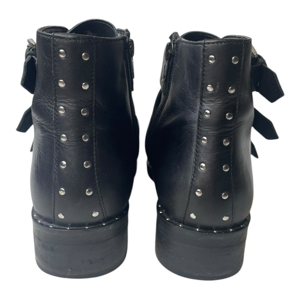 ASOS Women’s Asher Studded Black Leather Buckle Ankle Boots - Picture 6 of 11